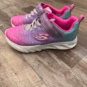 Skechers Light-Up Sneakers | Pink Purple Galaxy | Youth Size 3